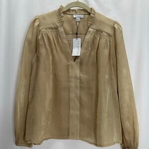Current Air gold metallic blouse NWT XS long sleeves party event